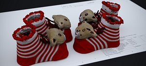 3D CHRISTMAS REINDEER SOCKS 2025 model