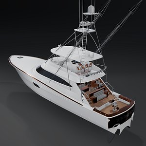 Viking 90 C Yacht 3D Rendering PBR sport fisherman
