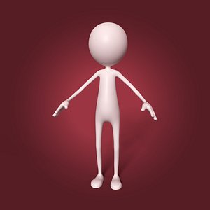 Cartoon Man - Stickman Character -- Rigged
