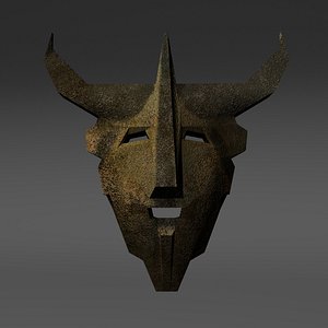 3d model traditional horned mask