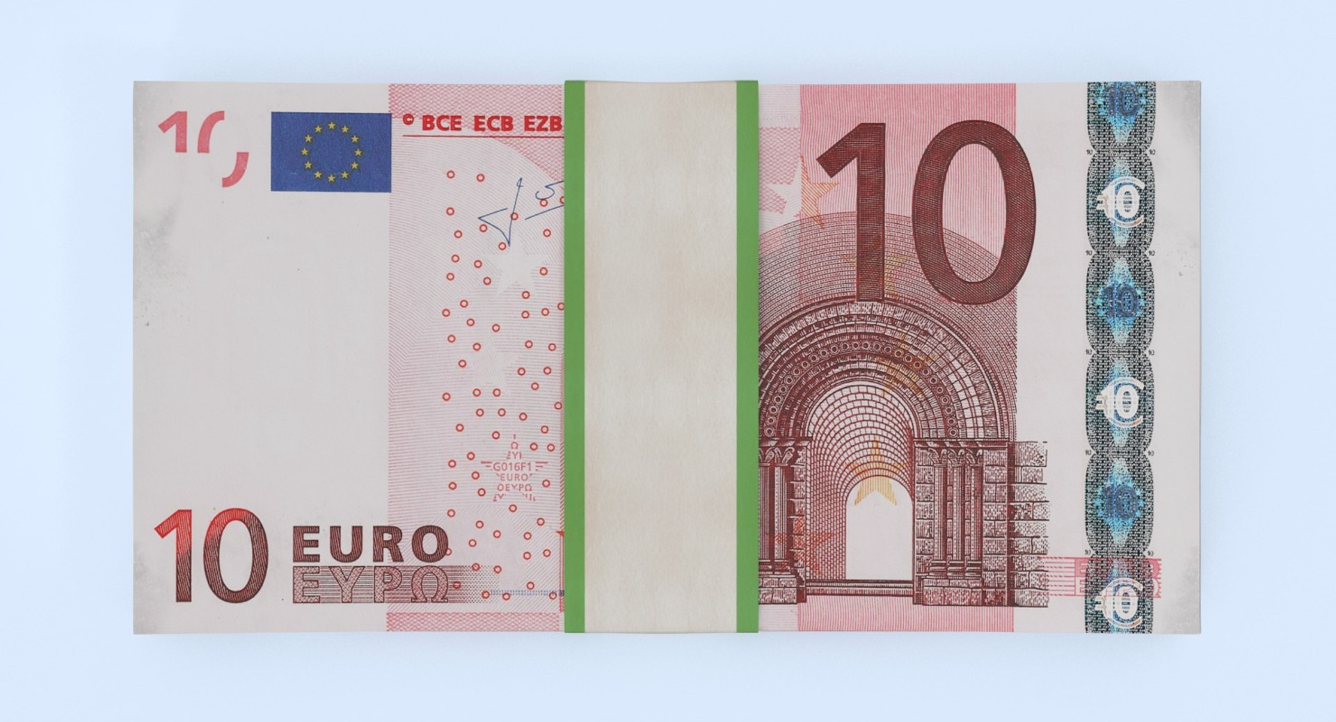 10 Euro Bill Pack 3d Model