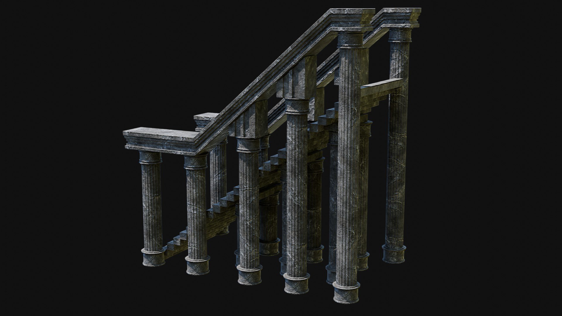 STAIRS COLUMNS GATE STAIR PLATFORM PIER TEMPLE PORTAL COLLECTION 3D