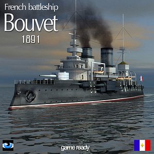 3d model french battleship bouvet world war