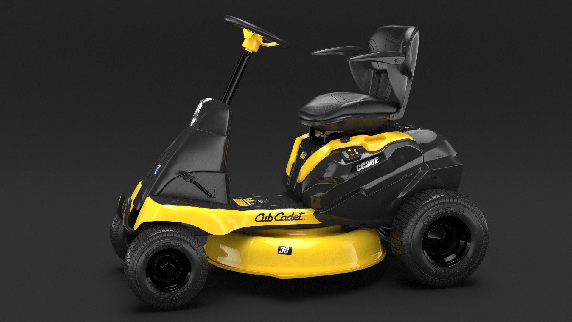 3d Electric Riding Lawn Mower Cub Cadet Cc30e Rigged For Maya Model 