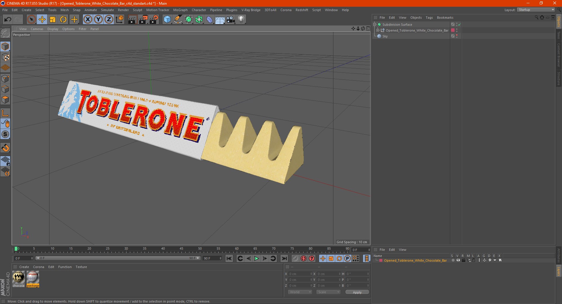 modèle 3D de Barre de chocolat blanc Toblerone - TurboSquid 1769319