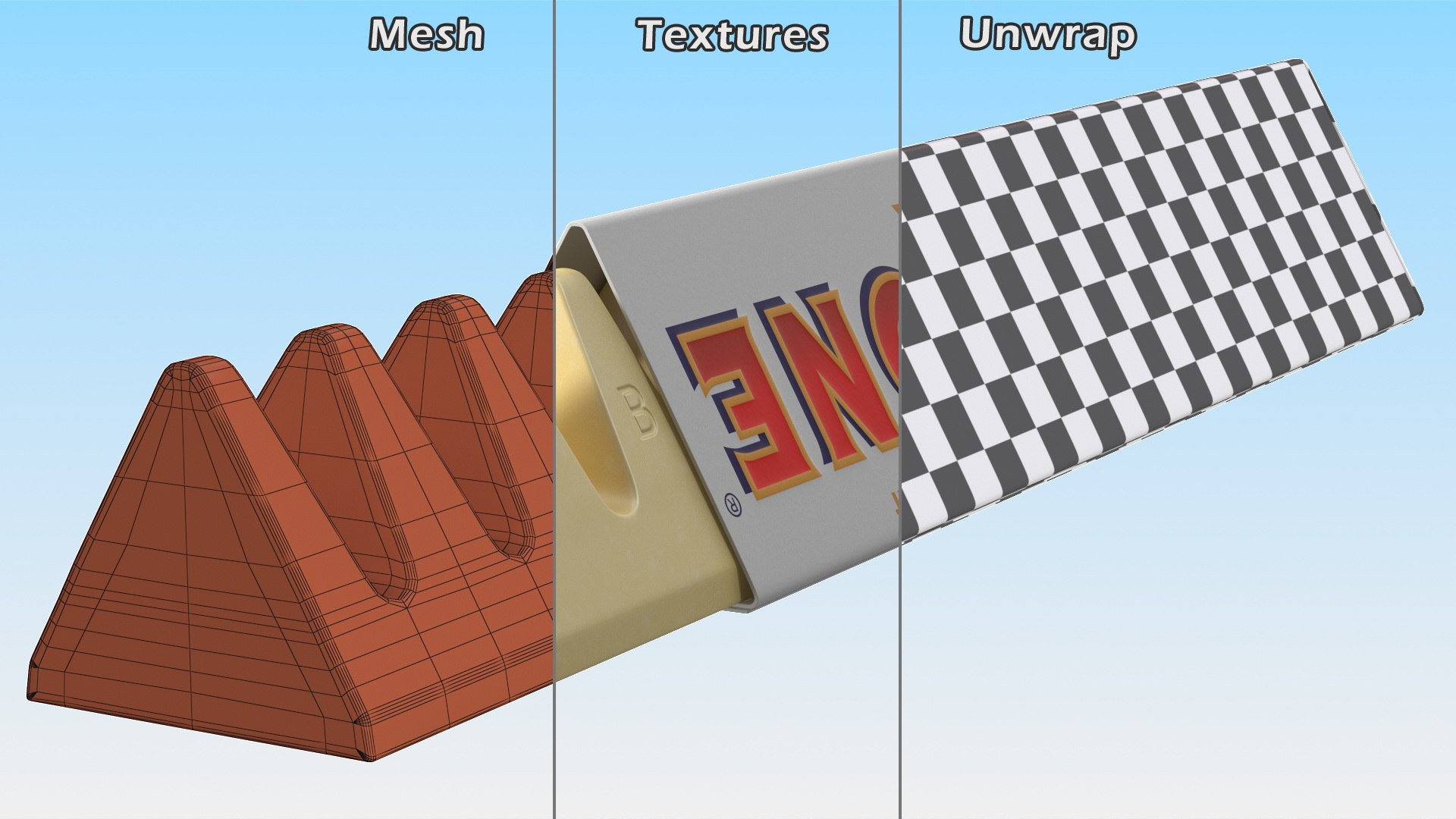 3D Opened Toblerone White Chocolate Bar Model - TurboSquid 1769327