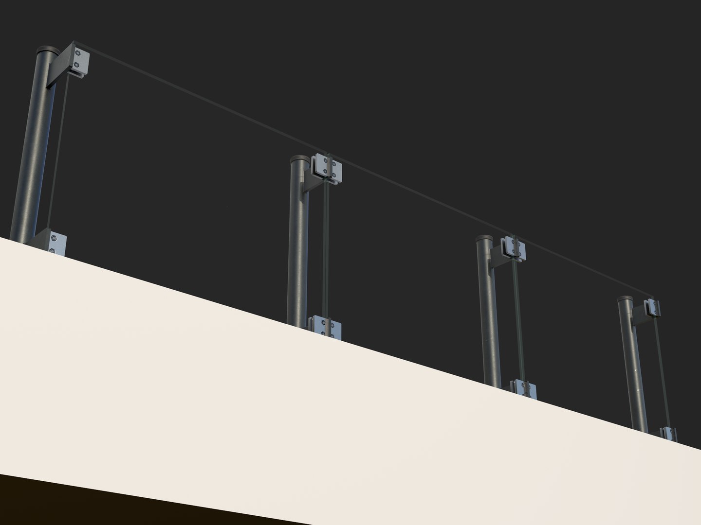 Glass Railing 1 Model - TurboSquid 2148970