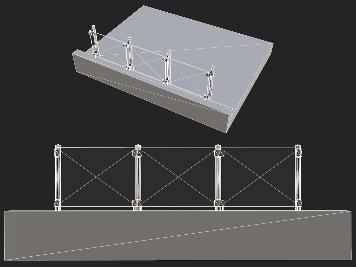 Glass Railing 1 Model - TurboSquid 2148970
