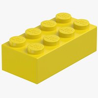 Lego Brick 2x4 Flame Bright Yellow