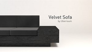 3D velvet sofa