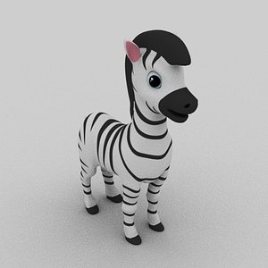 zebra cartoon animation 3D model