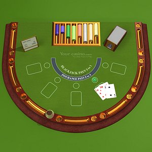 black jack table 3d obj