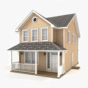3D model two-story cottage 50