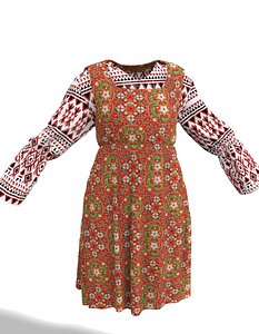slavic dress 3D model