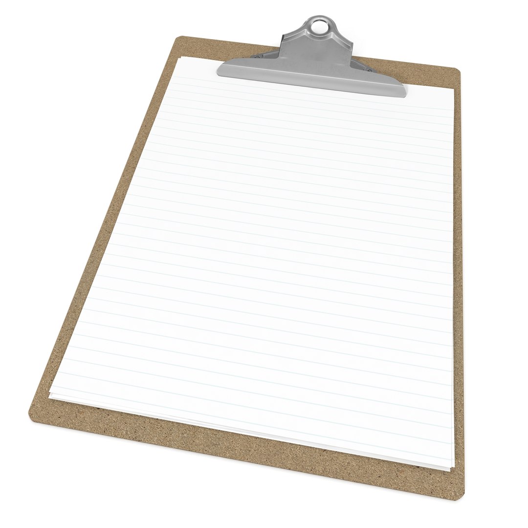 Clipboard 3D model preview