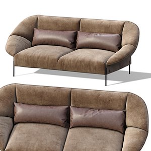 3D loveseat modern design two-seaters model