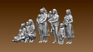 woman and children model