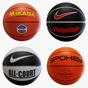 3D Basketball ball set 004 model