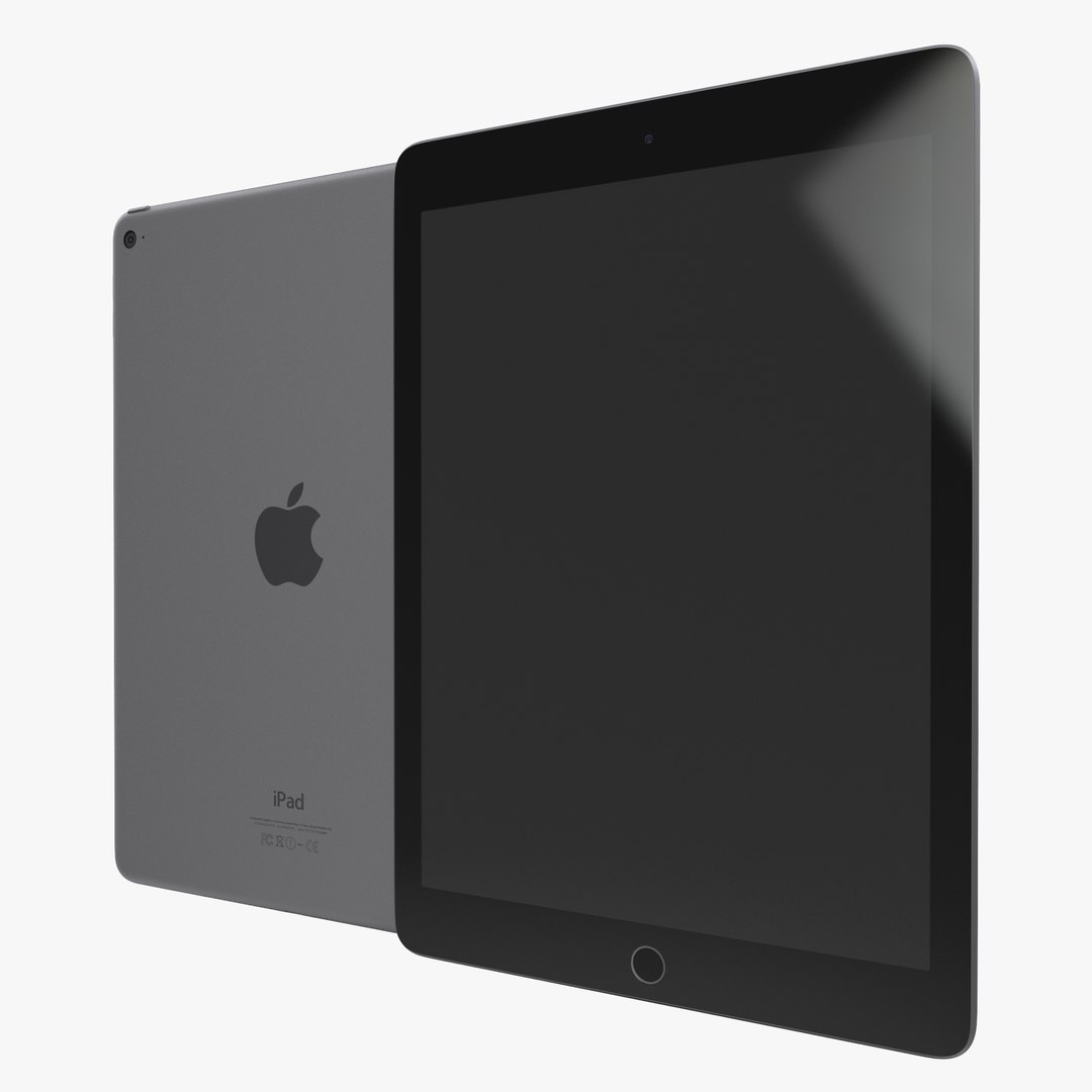 iPad Air 2 Space Gray 3D Model 3D model preview