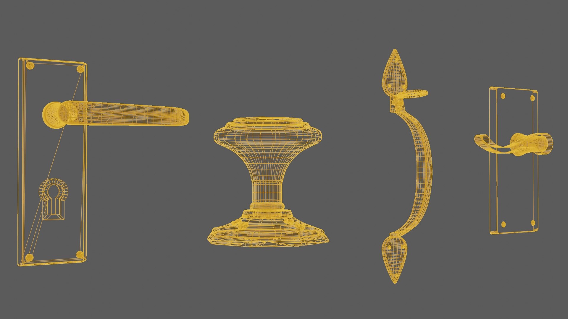 3D Door Handle 3D Model Set Model - TurboSquid 1998935