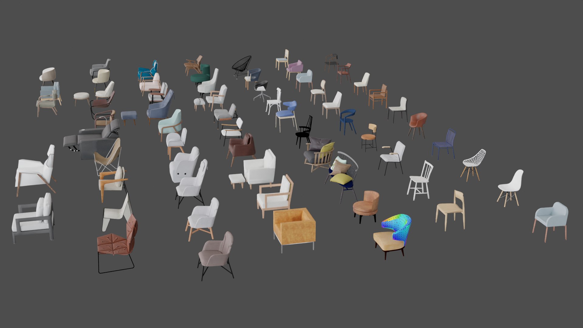 Assets Chairs Model 3D Model - TurboSquid 2128444