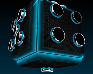 3d model of glowing dice