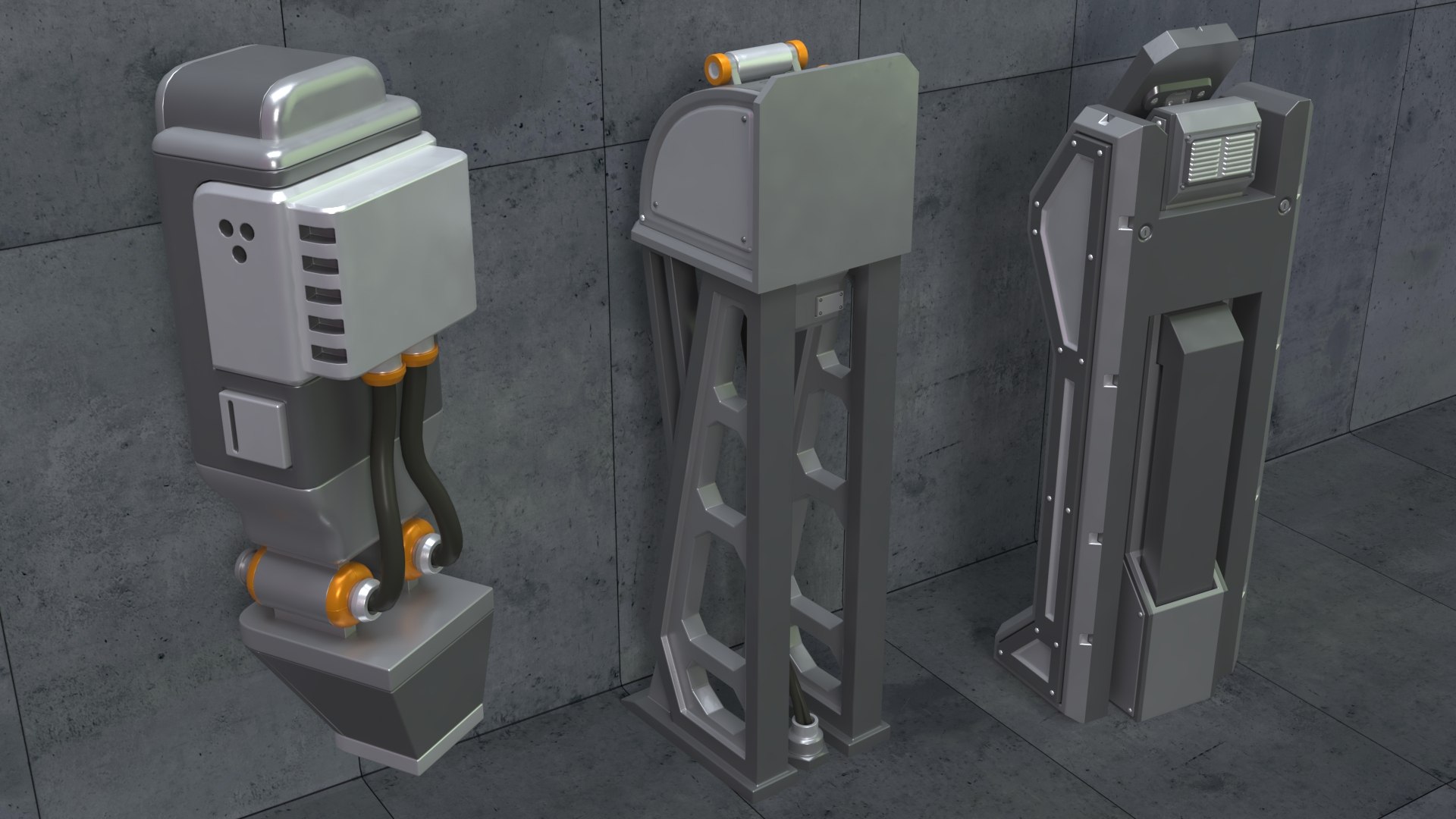 SCI-FI Switches - 10 Pieces 3D Model - TurboSquid 1940337