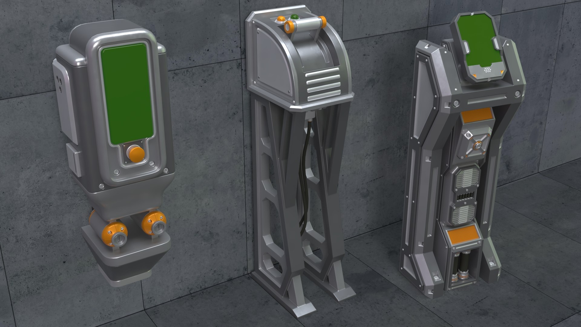 SCI-FI Switches - 10 Pieces 3D Model - TurboSquid 1940337