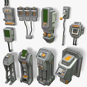 SCI-FI Switches - 10 pieces 3D model