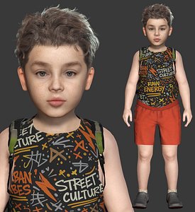 AAA 3D REALISTIC HUMAN CHARACTER - EUROPEAN LITTLE BOY  KIDS  CHILD 3D model