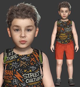 AAA 3D REALISTIC HUMAN CHARACTER - EUROPEAN LITTLE BOY KIDS CHILD
