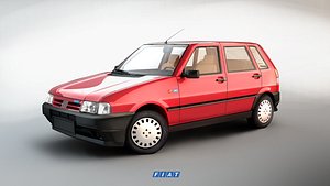 3D fiat uno 70s model