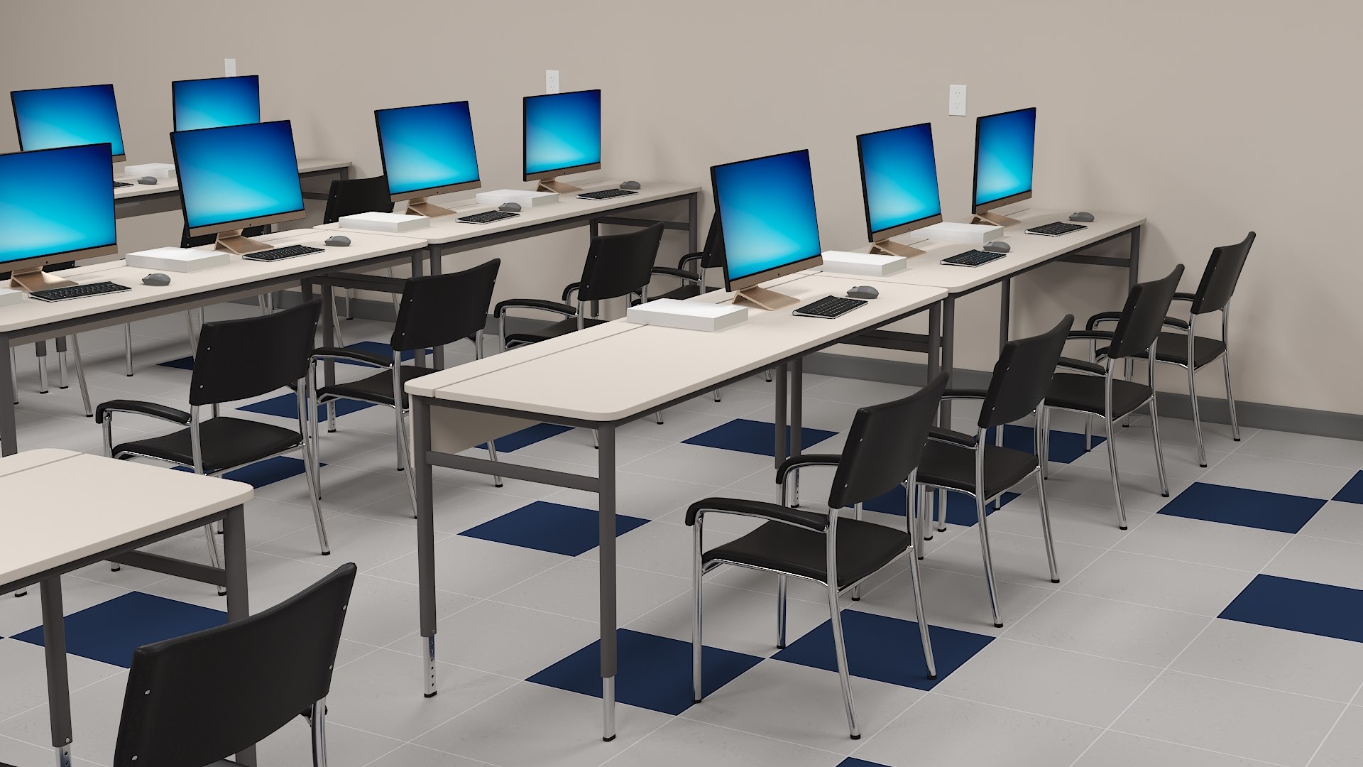 Computer Laboratory Classroom Model - TurboSquid 2368775