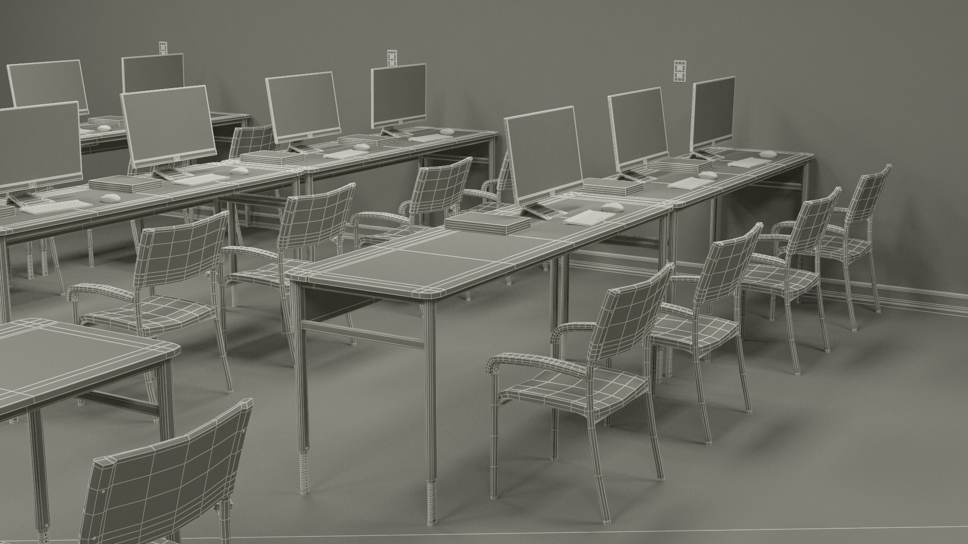 Computer Laboratory Classroom Model - TurboSquid 2368775