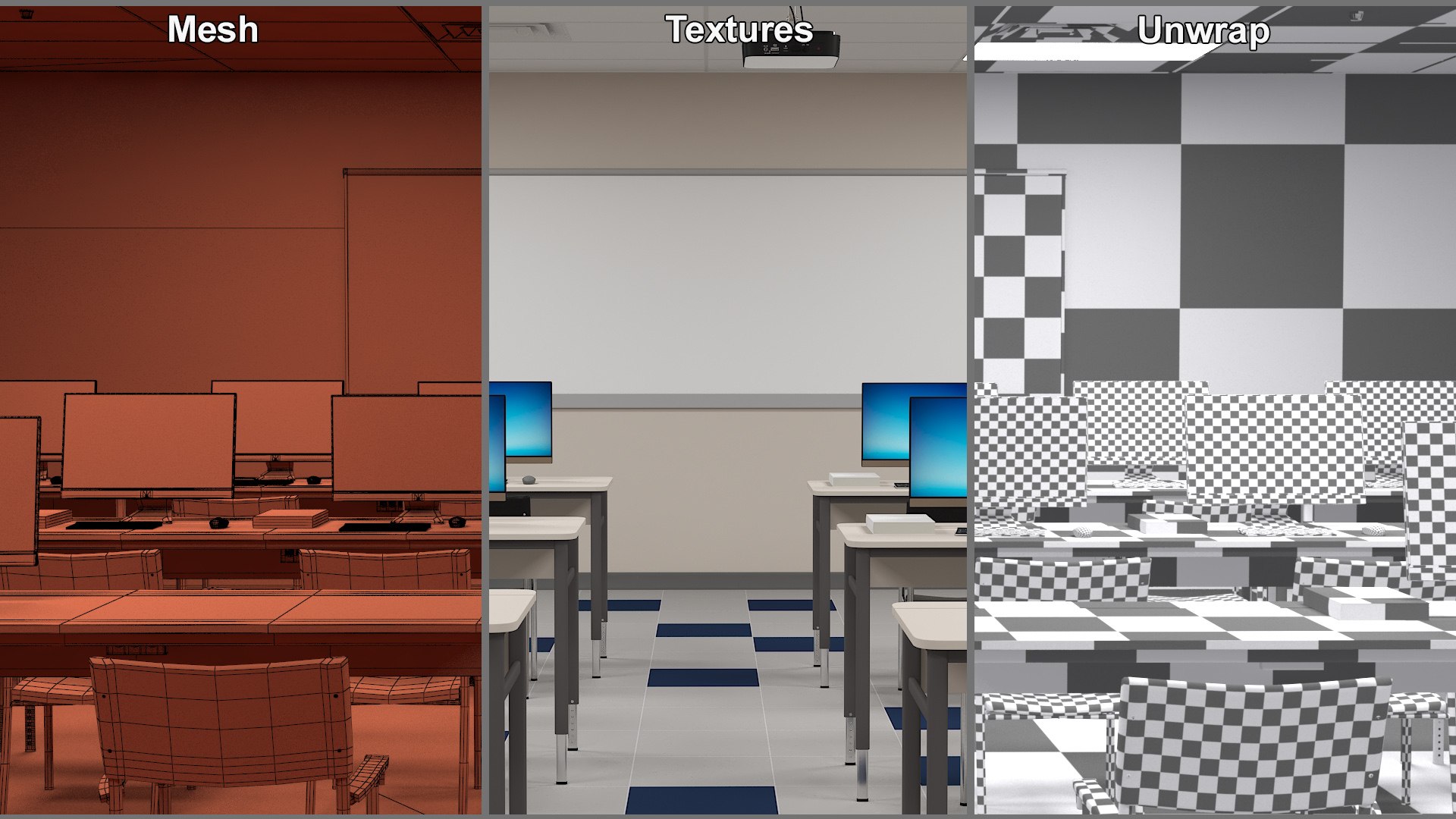 Computer Laboratory Classroom Model - TurboSquid 2368775