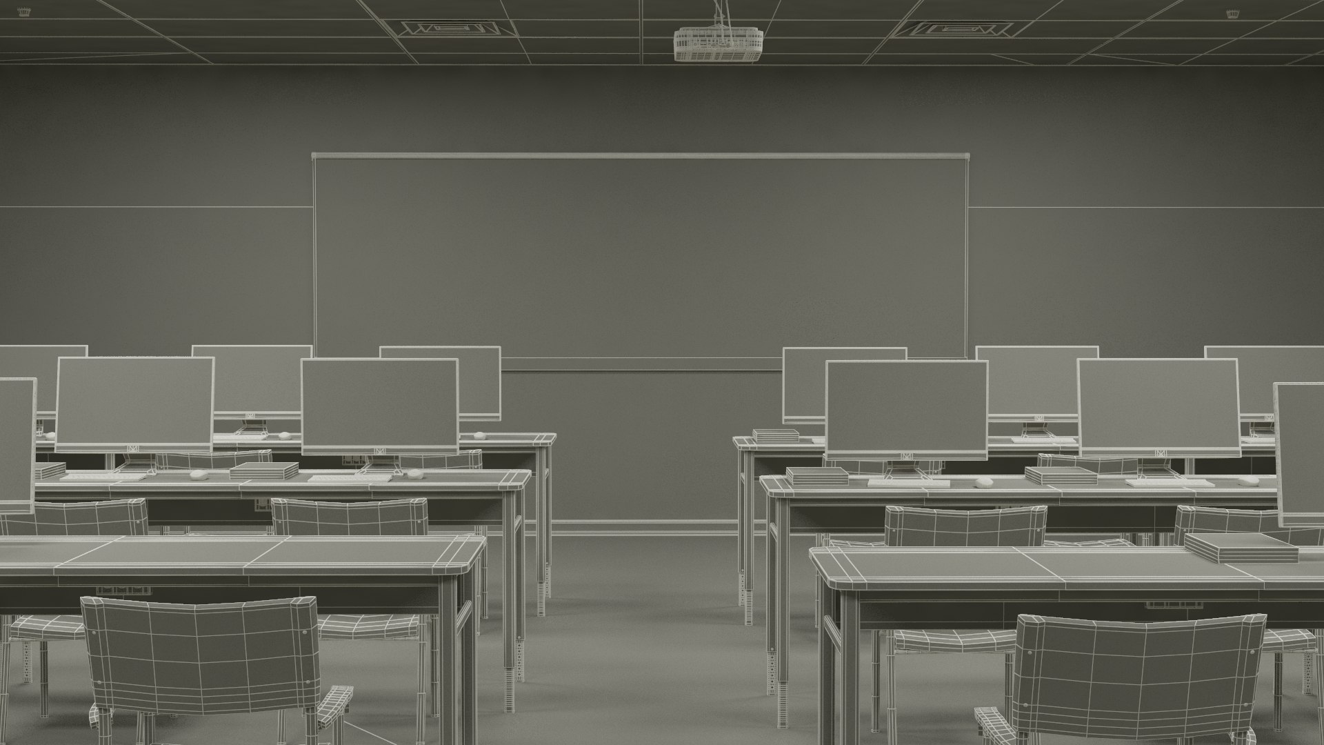 Computer Laboratory Classroom Model - TurboSquid 2368775