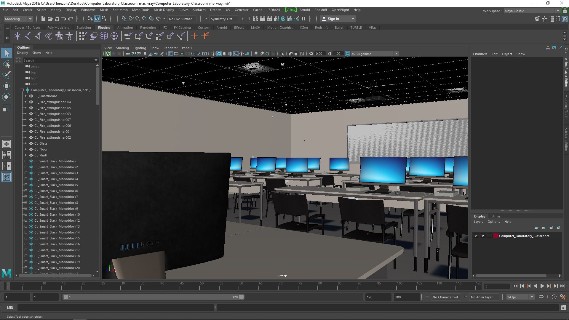 Computer Laboratory Classroom Model - TurboSquid 2368775