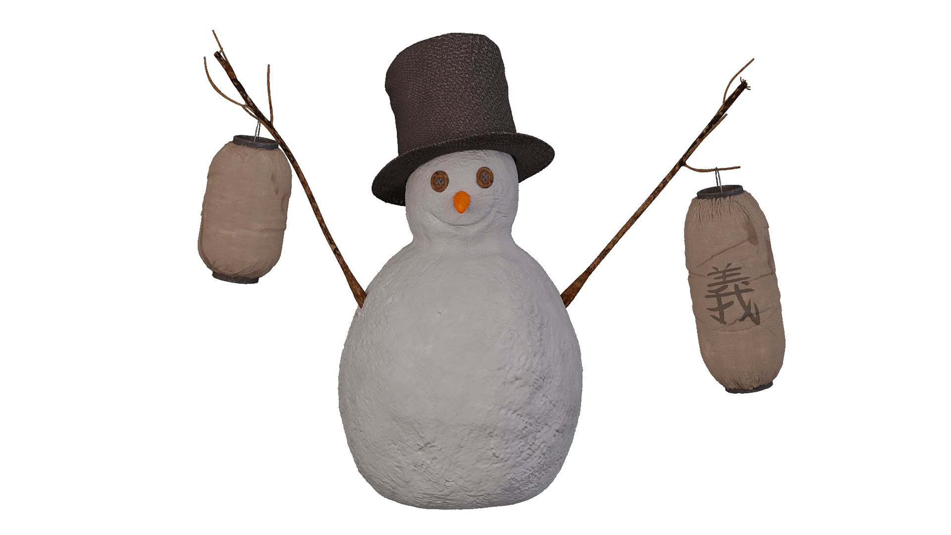 3D Snowman - TurboSquid 2336496