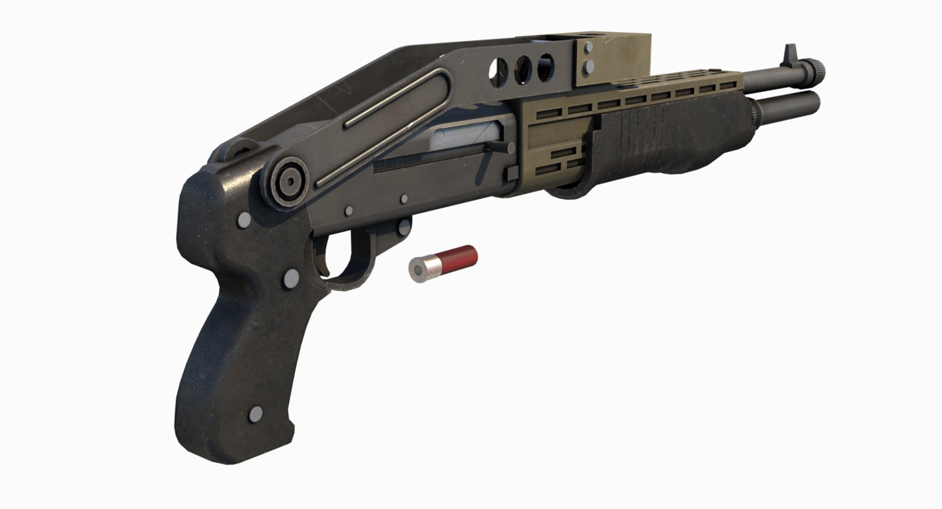 Spas-12 Shotgun 3d Obj