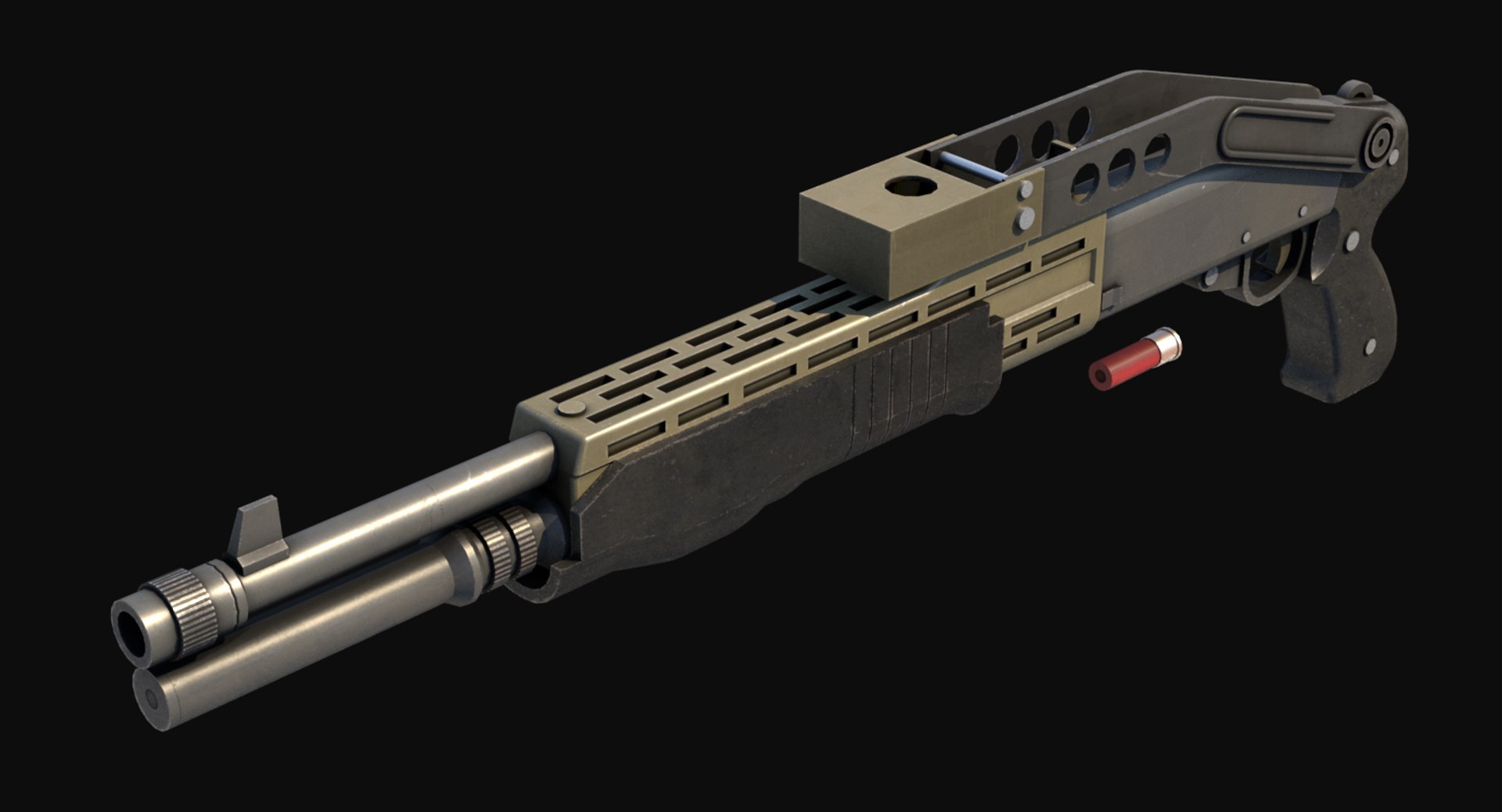 Spas-12 Shotgun 3d Obj