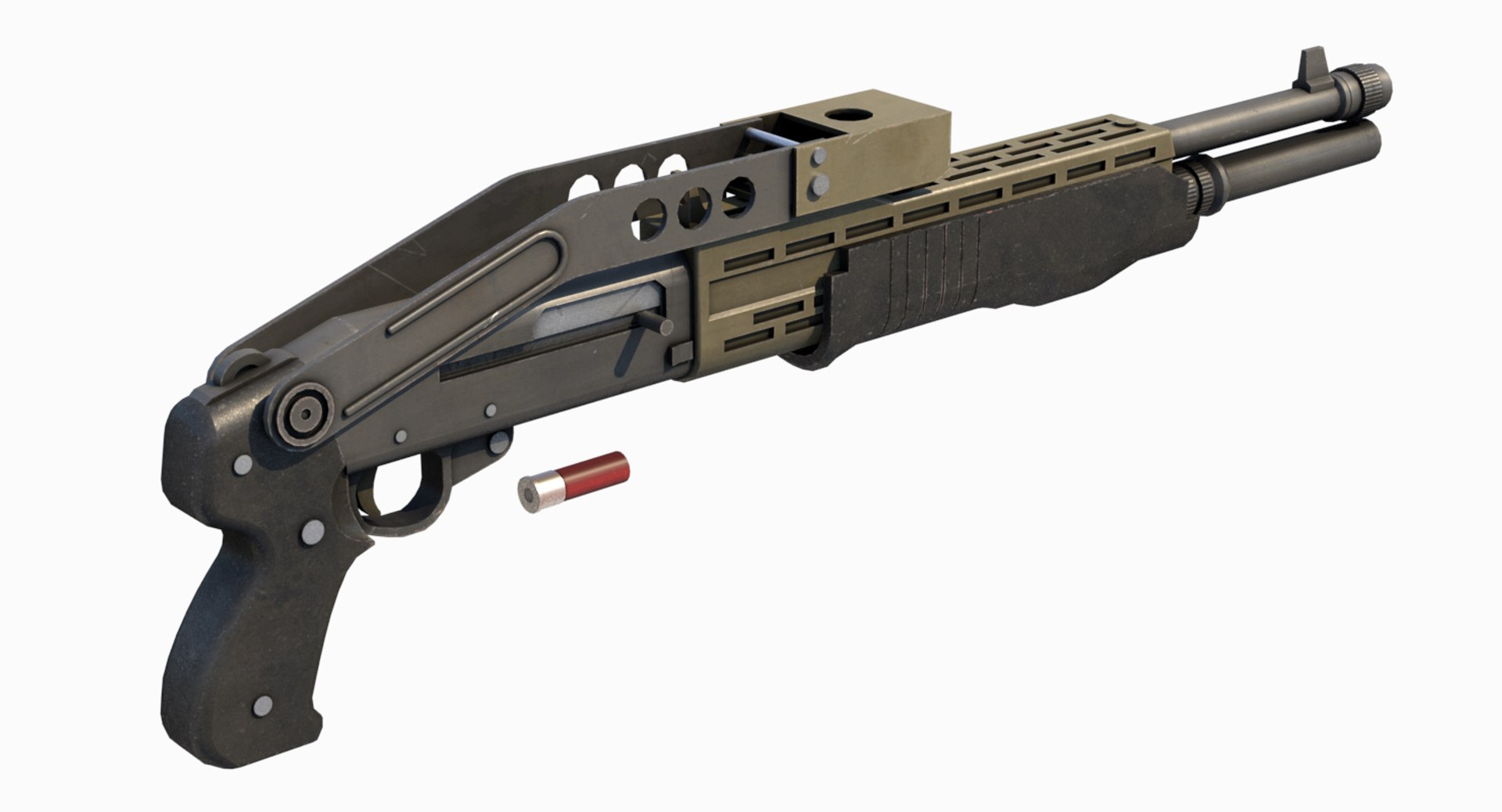 Spas-12 Shotgun 3d Obj
