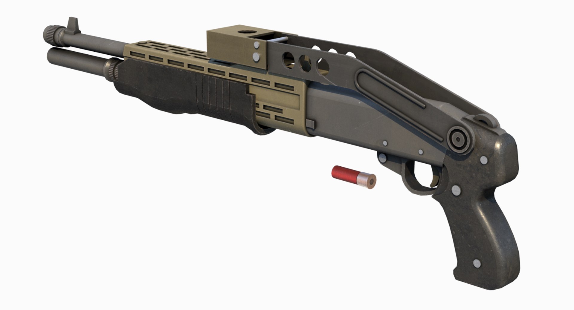Spas-12 Shotgun 3d Obj