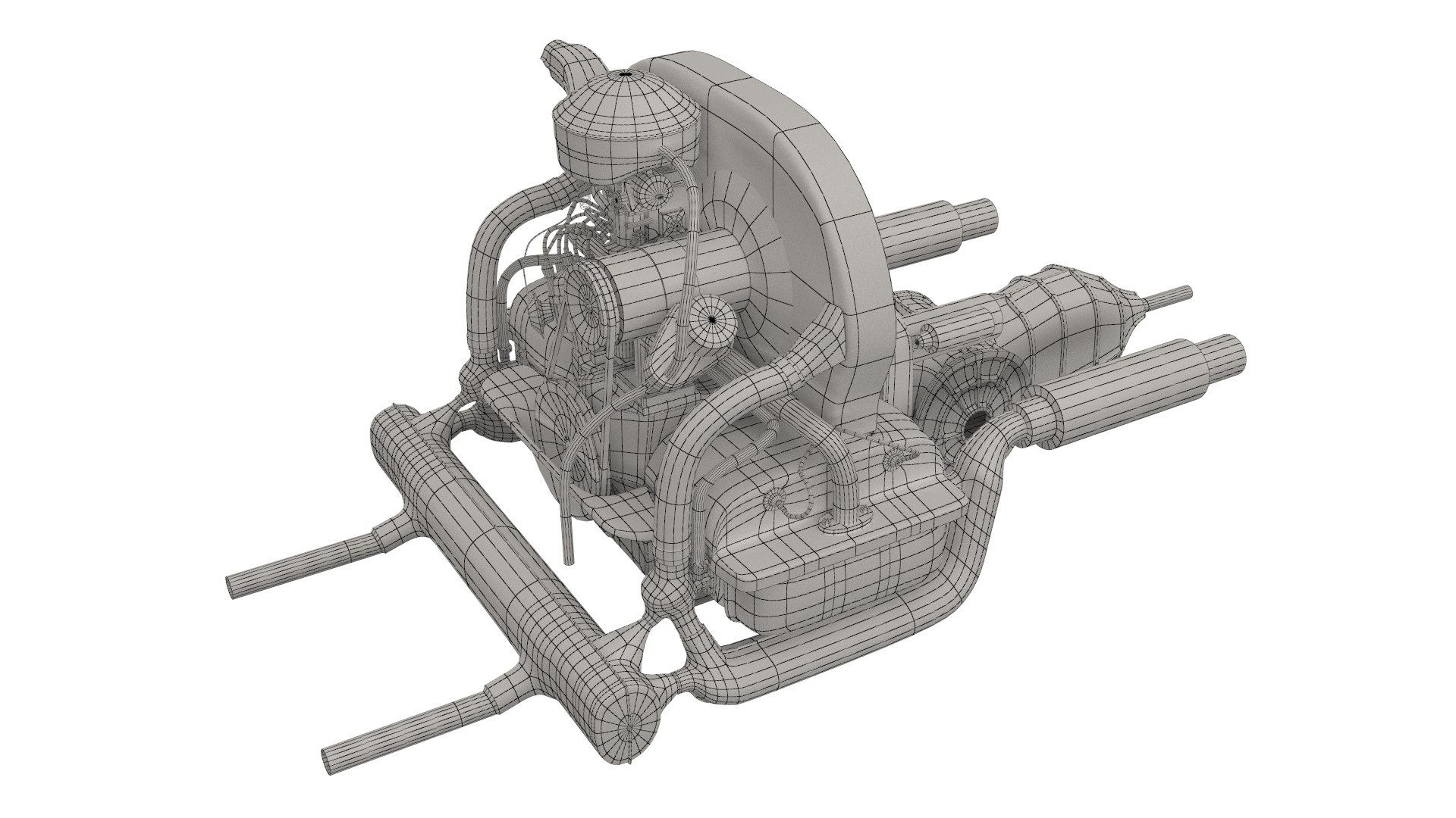 CLASSIC Volkswagen ENGINE, 3D CAD Model Library