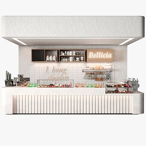 3D Design project for a coffee spot with desserts model
