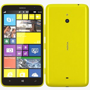 nokia lumia 1320 yellow 3d model