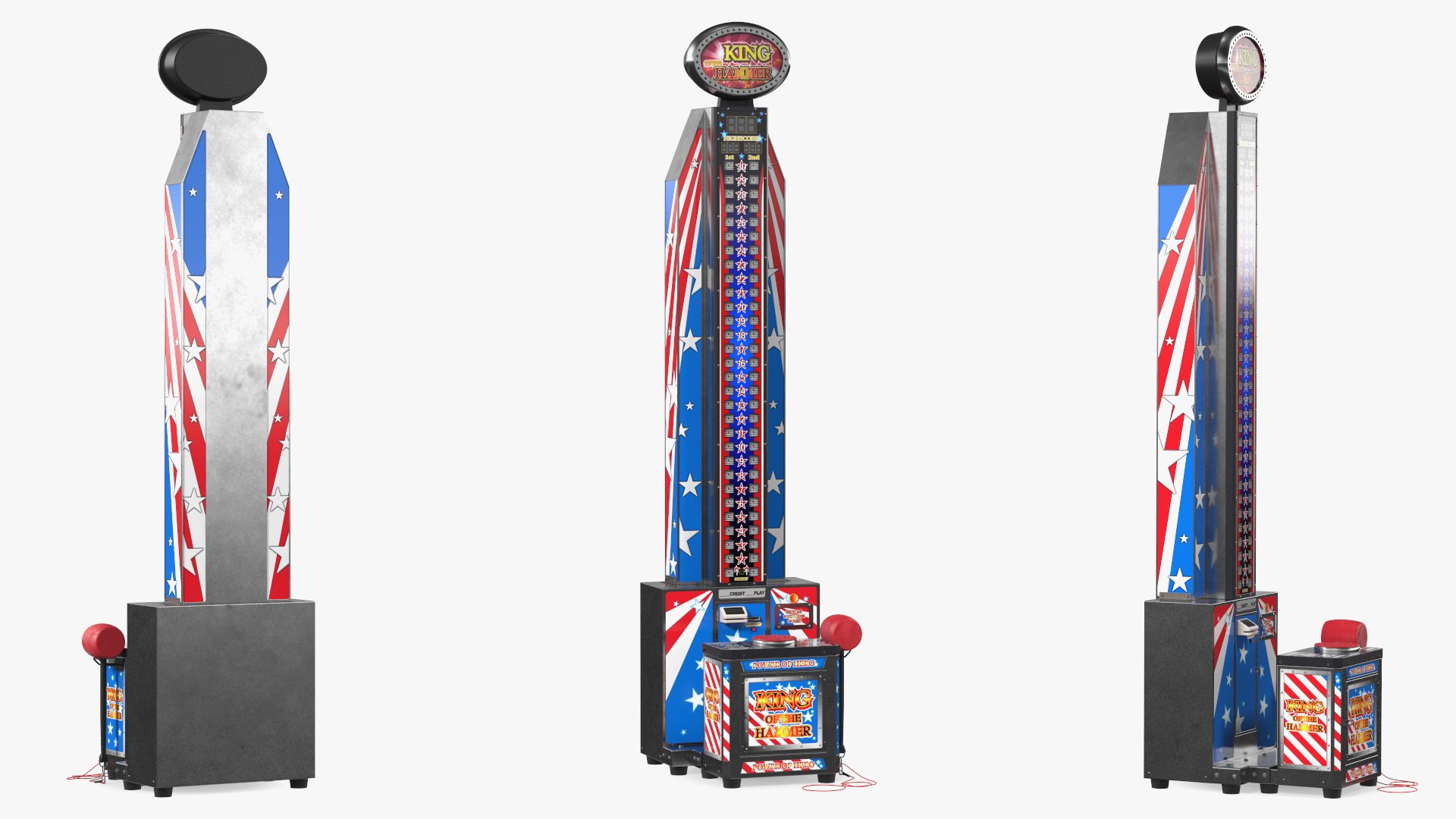 Modern High Striker Strength Tester Machine 3D model preview