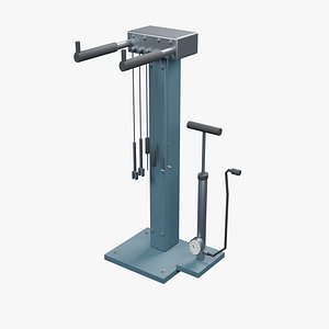 3D model Bicycle Repair Station with Pump and Tethered Tools