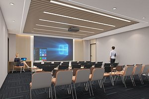 3D Conference room, big conference, lecture hall, lecture hall, multimedia conference room, multimedia model