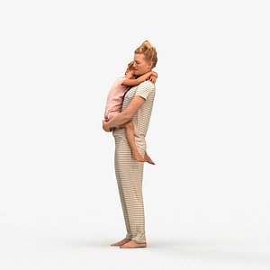 00365Sophie002 - Adult Caucasian woman bonding with child at home in summer clothing