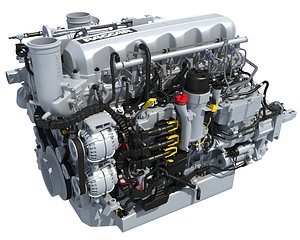 3d paccar mx-13 powertrain diesel engine